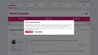 
                            10. Netgear D6400 VDSL // REFUSES to connect to Plusne... - Plusnet ...