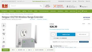 
                            13. Netgear EX2700 Wireless Range Extender EX2700-100PAS B&H Photo