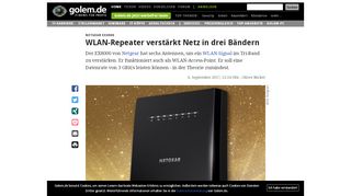 
                            9. Netgear EX8000: WLAN-Repeater verstärkt Netz in drei Bändern ...