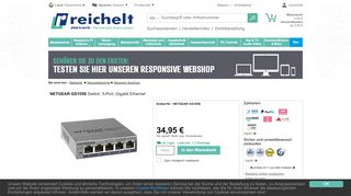 
                            10. NETGEAR GS105E: Switch, 5-Port, Gigabit Ethernet bei reichelt ...