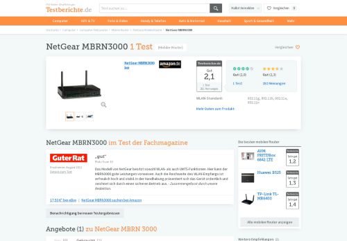 
                            11. NetGear MBRN3000 im Test ▷ Testberichte.de-∅-Note