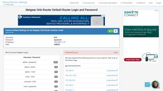 
                            5. Netgear Orbi Router Default Router Login and Password - ...