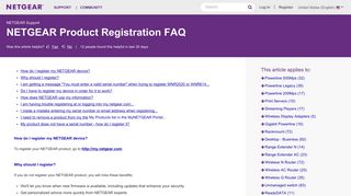 
                            4. NETGEAR Product Registration FAQ | Answer | NETGEAR Support