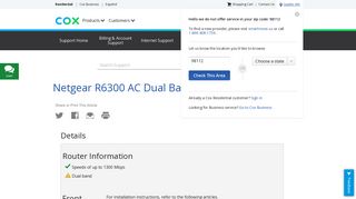 
                            10. Netgear R6300 AC Dual Band Router - Cox