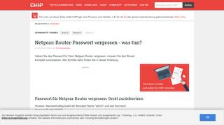 
                            8. Netgear: Router-Passwort vergessen - was tun? - CHIP
