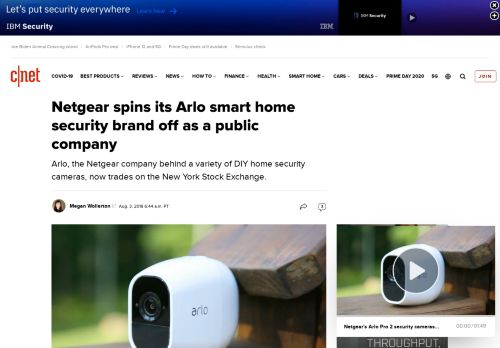 
                            11. Netgear spins its Arlo smart home security brand off as a public ... - CNet