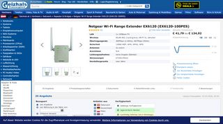 
                            10. Netgear Wi-Fi Range Extender EX6120 (EX6120-100PES) ab € 43,26 ...