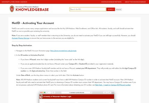 
                            11. NetID - Activating Your Account - WISC KB - UW-Madison