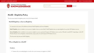 
                            6. NetID - Eligibility Policy - University of Wisconsin KnowledgeBase
