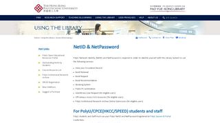 
                            9. NetID & NetPassword | Pao Yue-kong Library, The Hong Kong ...