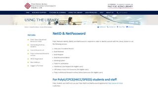 
                            5. NetID & NetPassword | Pao Yue-kong Library, The ... - PolyU Library