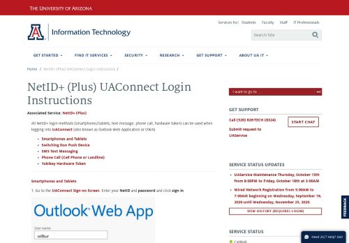 
                            11. NetID+ (Plus) UAConnect Login Instructions | Information Technology ...