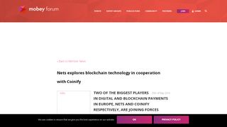 
                            11. Nets explores blockchain technology in cooperation with Coinify ...