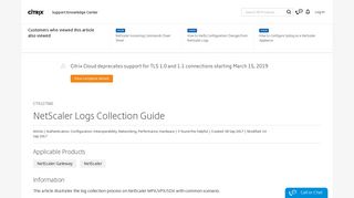 
                            9. NetScaler Logs Collection Guide - Support & Services - Citrix