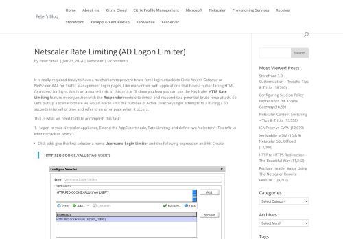 
                            7. Netscaler Rate Limiting (AD Logon Limiter) | Peter Smali