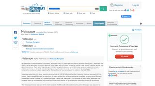 
                            9. Netscape (ISP) | Article about Netscape (ISP) by The Free Dictionary