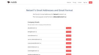 
                            12. Netset1 Email Addresses, Email Format, and Employees - MailDB