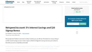 
                            5. Netspend Account: 5% Interest Savings and $20 Signup Bonus ...
