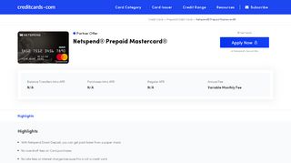 
                            4. NetSpend® Prepaid Mastercard® - Apply Online - Credit Cards