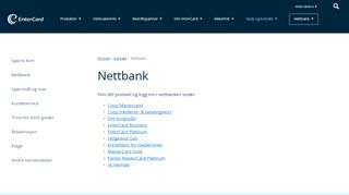 
                            11. Nettbank - innlogging til alle EnterCards nettbanker