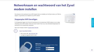 
                            5. Netwerknaam en wachtwoord van het Zyxel modem instellen | Telfort