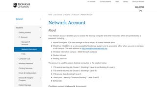 
                            7. Network Account - IT Services, Monash University Malaysia