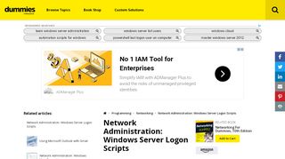 
                            5. Network Administration: Windows Server Logon Scripts - dummies