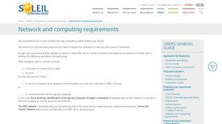 
                            5. Network and computing requirements - Synchrotron SOLEIL