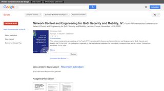 
                            8. Network Control and Engineering for QoS, Security and Mobility, IV: ...