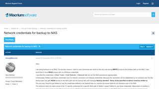 
                            11. Network credentials for backup to NAS - Macrium Support Forum