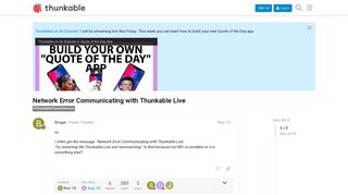 
                            10. Network Error Communicating with Thunkable Live ...
