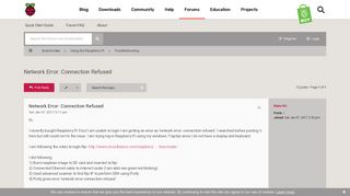 
                            1. Network Error: Connection Refused - Raspberry Pi Forums