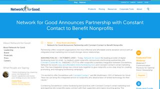 
                            11. Network for Good Announces Partnership with Constant Contact to ...
