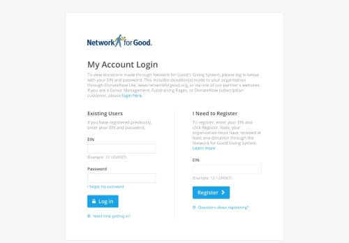 
                            11. Network For Good | My Account Login