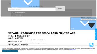 
                            8. Network Password for Zebra Card Printer Web Interface (HTTP)