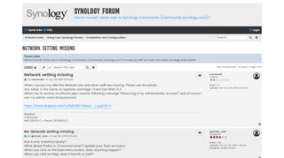 
                            3. Network setting missing - Synology Forum
