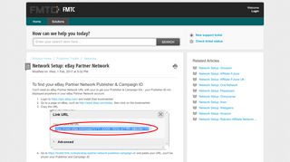 
                            9. Network Setup: eBay Partner Network : FMTC