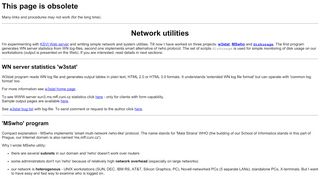 Network & system utilities w3stat, MSwho and ... - CGG @ MFF UK