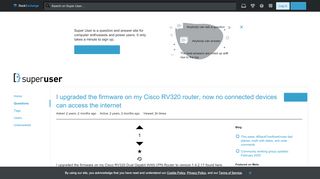
                            11. networking - I upgraded the firmware on my Cisco RV320 router, now ...