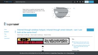 
                            2. networking - Internet through wireless hotspot, intranet through ...