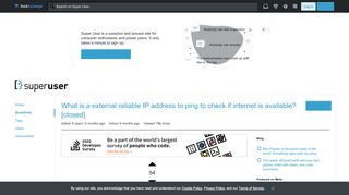 
                            6. networking - What is a external reliable IP address to ping to ...