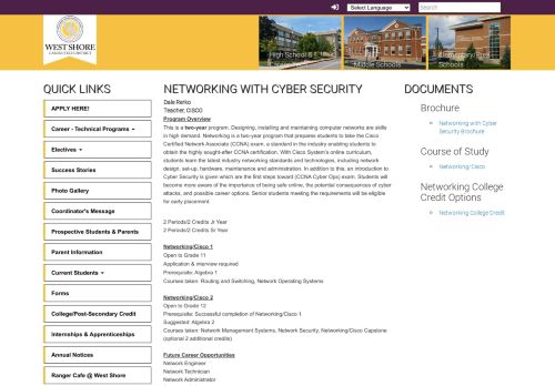 
                            8. Networking with Cyber Security - West Shore Career-Technical District