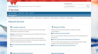 
                            1. Networks - IT Services - University of Warwick