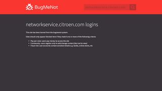 
                            3. networkservice.citroen.com logins - BugMeNot