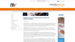 
                            11. NetWorth Services And EDI Announce Debut Of Netbasis-Canada