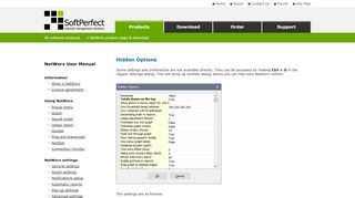 
                            7. NetWorx - Online user manual, Hidden options - SoftPerfect