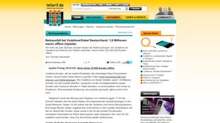 
                            13. Netzausfall bei Vodafone/Kabel Deutschland: 1,8 Millionen waren ...