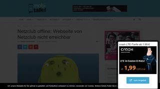 
                            7. Netzclub offline: Webseite von Netzclub nicht erreichbar - MobiTalk.de