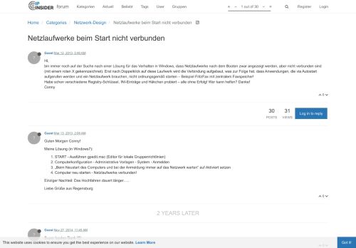 
                            9. Netzlaufwerke beim Start nicht verbunden - Forum: IP-Insider