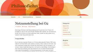 
                            12. Netzumstellung bei O2 - Philosofiehn